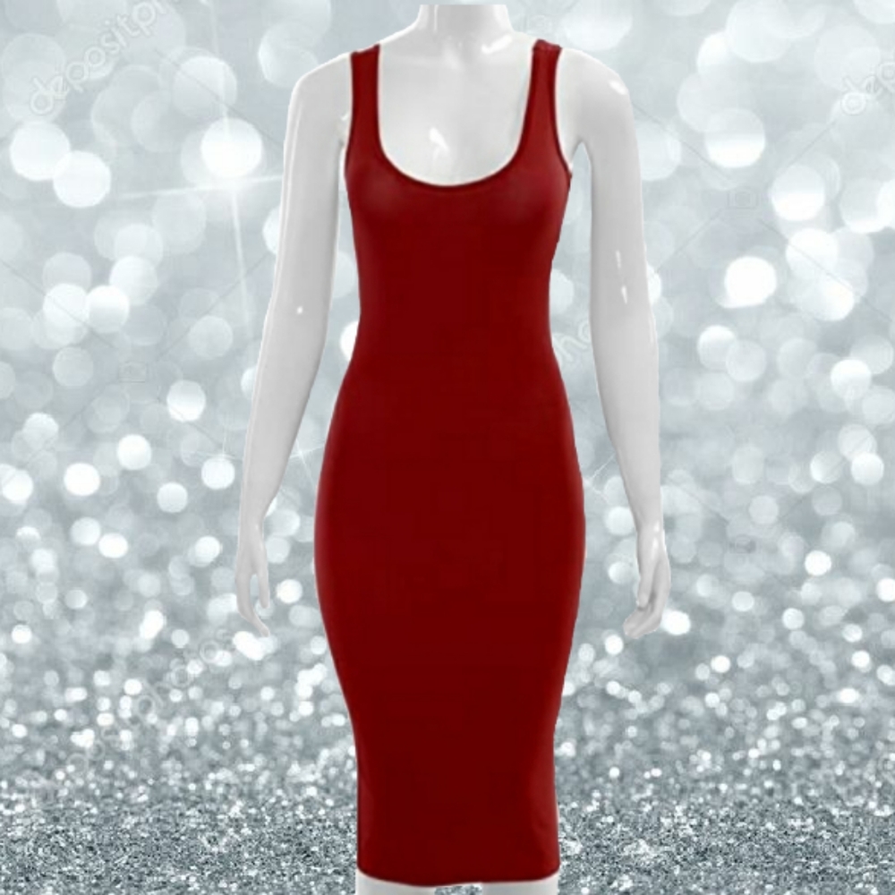 Tank Top Dress | Bodycon | Maroon